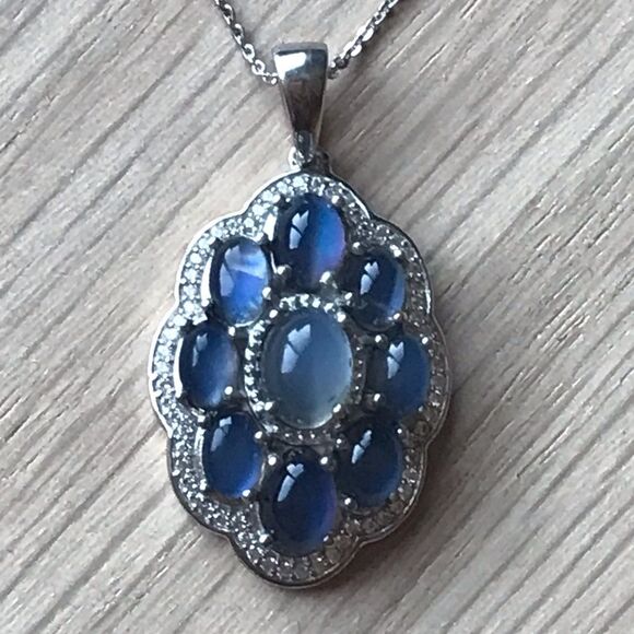 Aurora Moonstone Sterling Silver Necklace - Picture 8 of 8